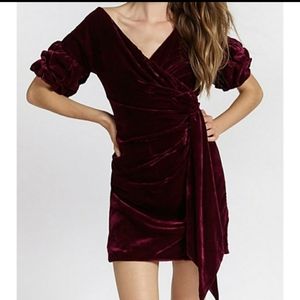 Fame and Partners X Free People Velvet Wrap Dress